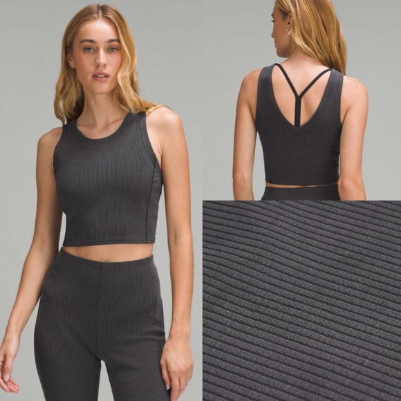 lululemon athletica Tops - Lululemon Ribbed Softstreme Cropped Tank Top
Black! NWT